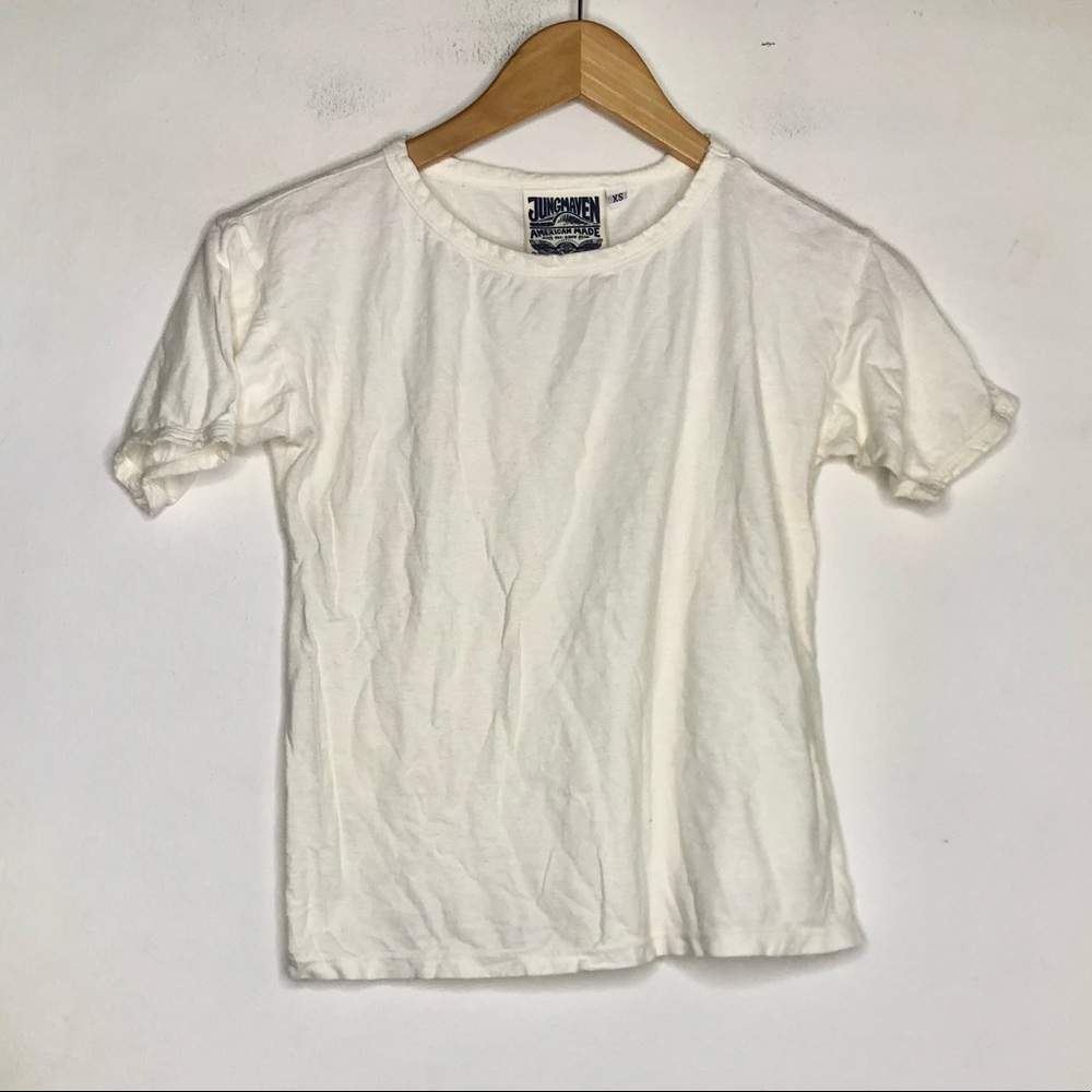 JUNGMAVEN • Short Sleeve White Cotton Tee Size XS